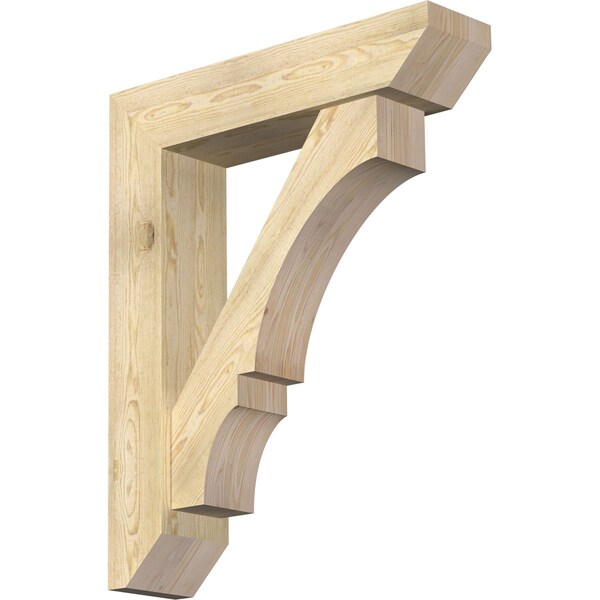 Ekena Millwork Balboa Slat Rough Sawn Bracket w/ Offset Brace, Douglas Fir, 8"W x 34"D x 42"H BKT0806X34X42BOA06RDF - main